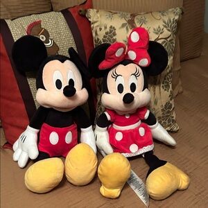 Mickey & Minnie Plush Set - Classic Red Outfits
